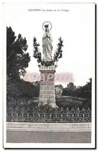 Cartes postales Lourdes La Statue de la Vierge