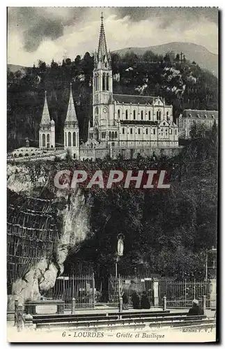 Cartes postales Lourdes Grotte et Basilique