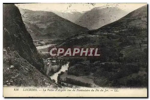 Cartes postales Lourdes La Vallee d Argeles vue du Funiculaire du Pic du Jer