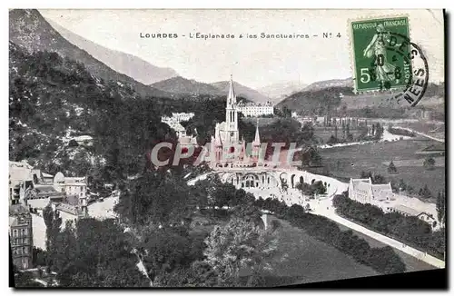 Cartes postales Lourdes L Esplanade et les Sanctuaires