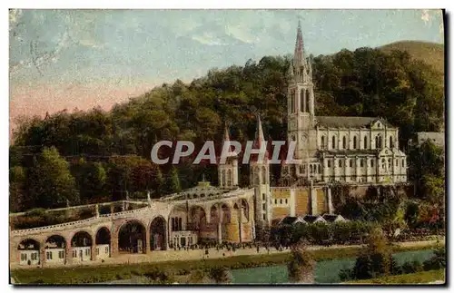 Ansichtskarte AK Lourdes La Basilique et le Calvaire