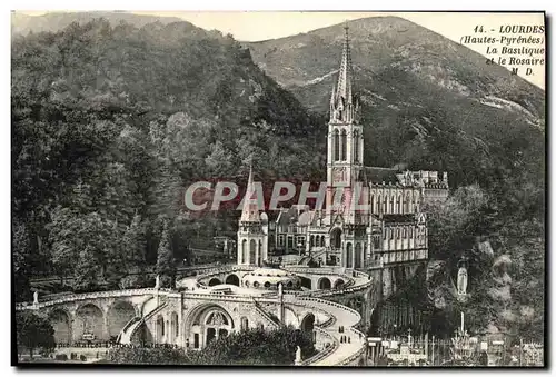 Ansichtskarte AK Lourdes La Basilique et le Rosaire M D