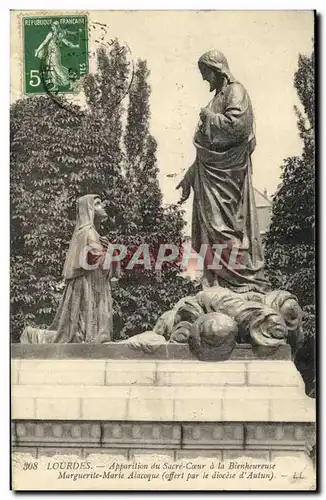 Ansichtskarte AK Lourdes Apparition du Sacre Coeur a la Bienheureuse Marguerite Marie Alacoque Offert par le dioc