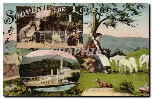 Cartes postales Lourdes Souvenir Moutons Bernadette