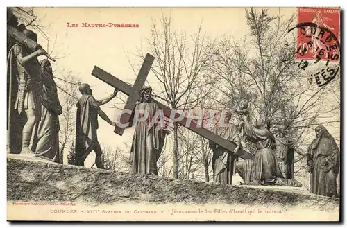 Cartes postales Lourdes 8eme Station Du Calvaire Jesus console les filles d Israel