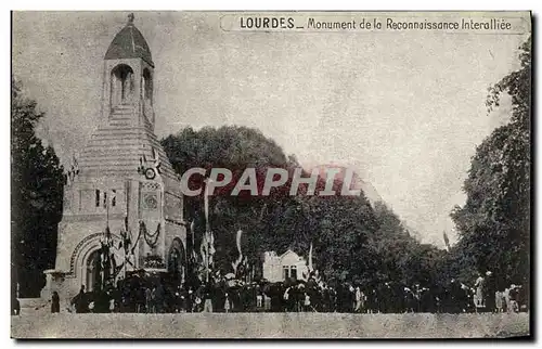 Ansichtskarte AK Lourdes Monument de la Reconnaissance Interallie