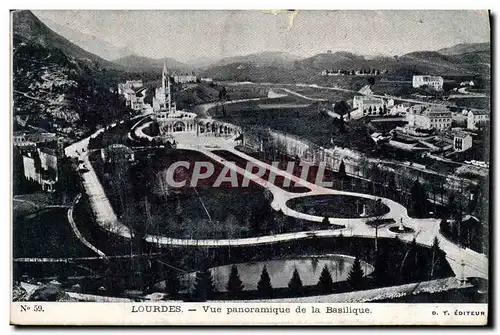 Cartes postales Lourdes Vue Panoramique de la Basilique