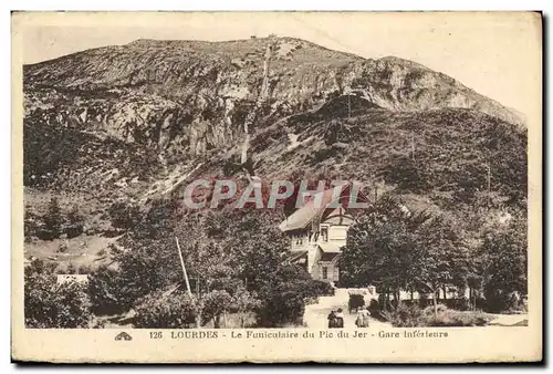 Cartes postales Lourdes Le Funiculaire du Pic Jer Gare inferieure