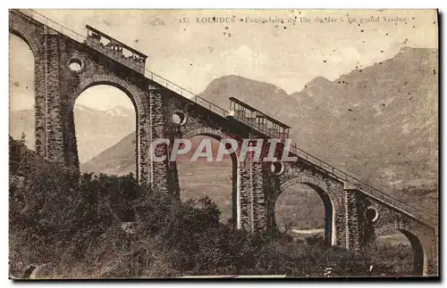 Ansichtskarte AK Lourdes Funiculaire du Pic du Jer Le grand viaduc