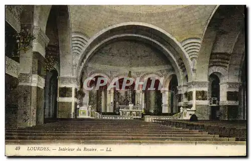 Ansichtskarte AK Lourdes Interieur du Rosaire