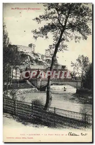 Cartes postales Lourdes Le Pont Neuf et le chateau fort