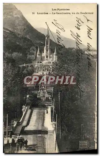 Cartes postales Lourdes Le Sanctuaire Vu du Boulevard