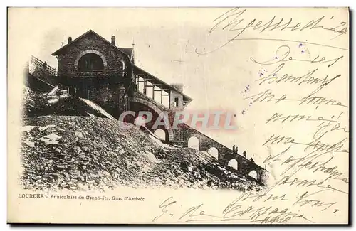 Cartes postales Lourdes Funiculaire du grand Jer Gare d arrivee