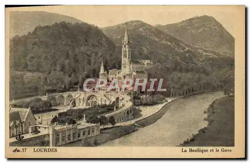 Cartes postales Lourdes La Basilique et le Gave