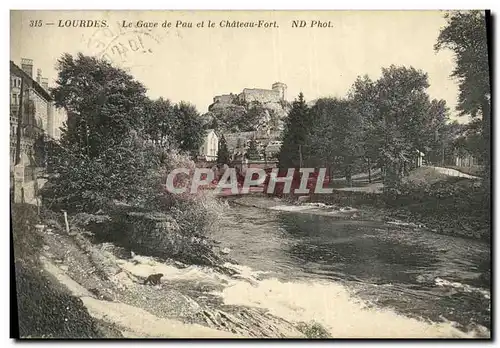 Cartes postales Lourdes Le Gave de Pau et le Chateau Fort