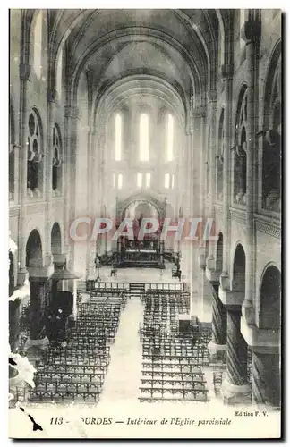 Cartes postales Lourdes La Basilique Interieur de l eglise