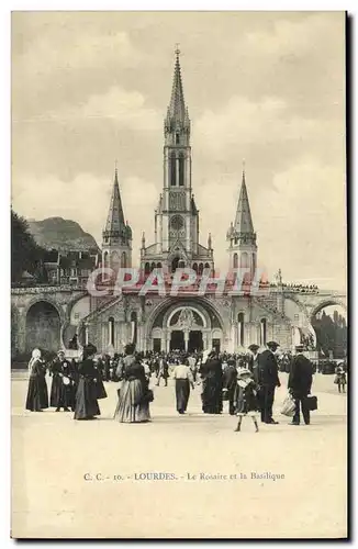 Ansichtskarte AK Lourdes Le Rosaire et la Basilique