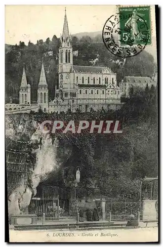 Cartes postales Lourdes Grotte et Basilique