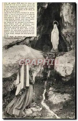 Cartes postales Lourdes Apparition de la vierge