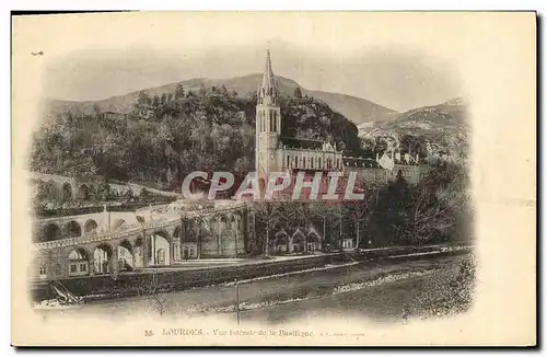 Cartes postales Lourdes Vue Iaterale de la Basilique