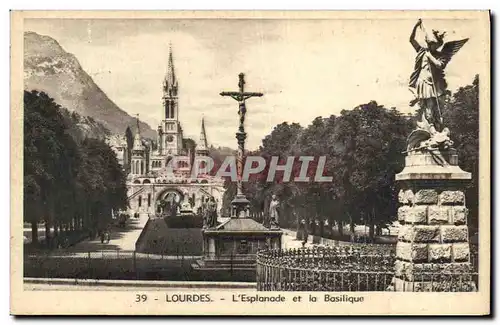 Cartes postales Lourdes L Esplanade et la Basilique