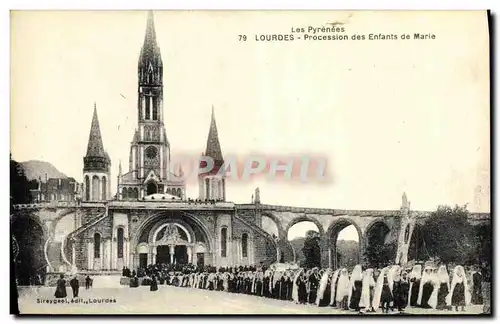 Ansichtskarte AK Lourdes Procession des Enfants de Marie