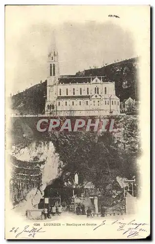 Cartes postales Lourdes Basilique et Grotte