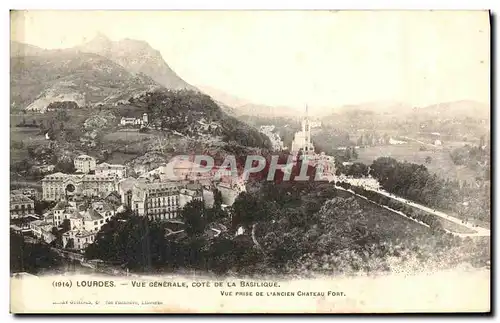 Cartes postales Lourdes Vue Generale Cote De La Basilique Vue prise de l ancien chateau fort