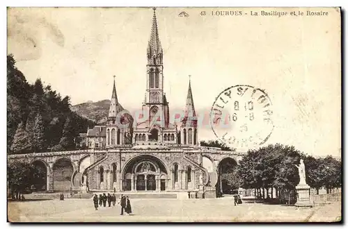 Ansichtskarte AK Lourdes La Basilique et le Rosaire