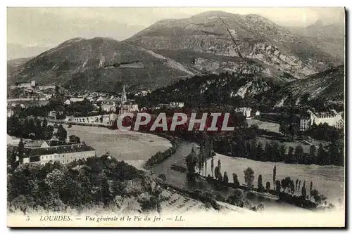 Cartes postales Lourdes Vue Generale et le Pic du Jer