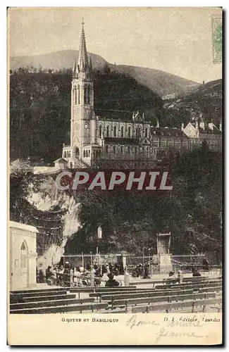 Cartes postales Lourdes Grotte et basilique