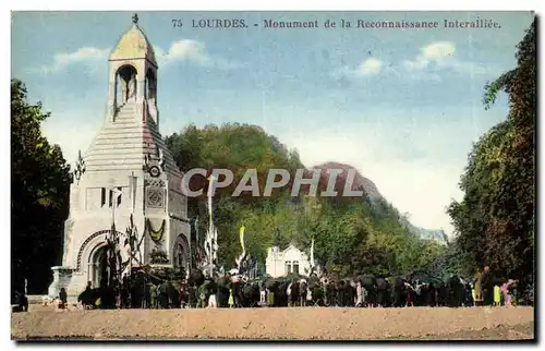 Cartes postales Lourdes Monument de la Reconnaissance Interalliee