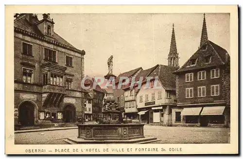 Cartes postales Obernai Place De L Hotel De Ville Et Fontaine