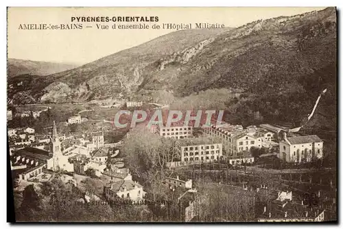 Cartes postales Amelie Les Bains Vue d ensemble de L Hopital Militaire