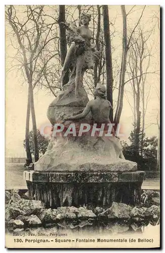 Ansichtskarte AK Perpignan Square Fontaine Monumentale de Belloc