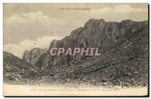 Cartes postales Col et rochers de Sencours Descente du pic sur Gripp