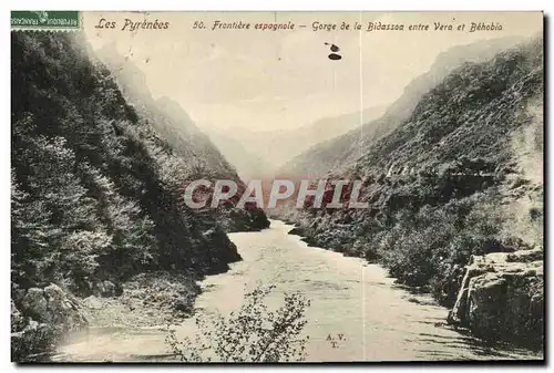 Ansichtskarte AK Les Pyrenees Frontiere espgnole Gorge de la Bidassoa entre Vera et Behobia