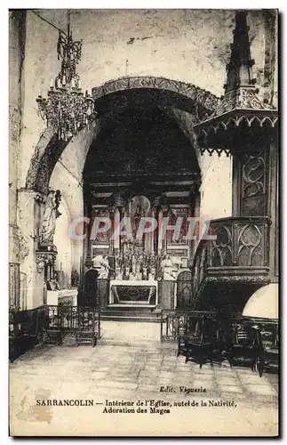 Cartes postales Sarrancolin Interierur de L Eglise autel de la Nativite Adoration des mages