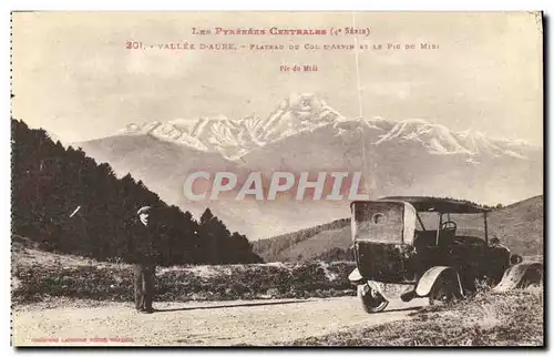 Cartes postales Vallee d Aure Plateau du Col d ASpin et le Pic du Midi Automobile