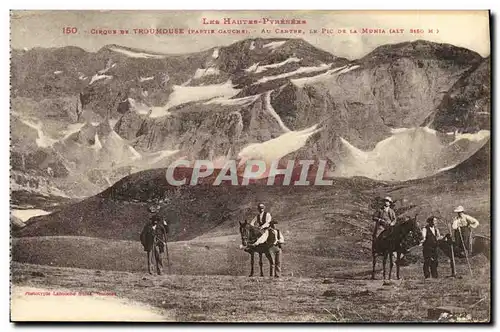 Cartes postales Cirque de Troumouse Le pic de la Munia Chevaux