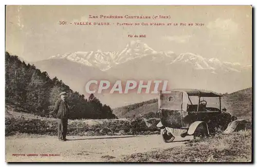 Cartes postales Vallee D Aure Plateau Du Col D Aspin Et Le Pic du Midi Automobile