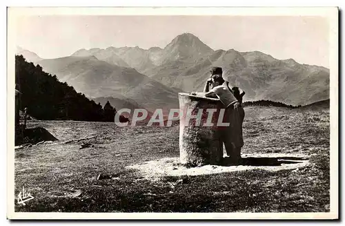 Ansichtskarte AK Les Pyrenees Col d Aspin La table d orientation et le Pic du Midi