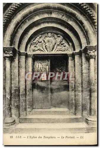 Cartes postales Luz L Eglise des Templiers Le portail