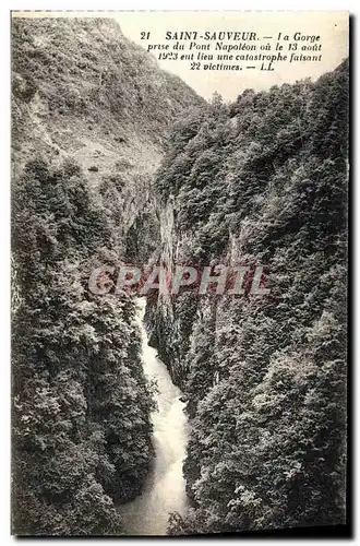 Ansichtskarte AK Saint Sauveur La gorge prise du Pont Napoleon