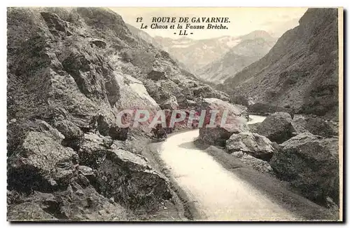 Cartes postales Route De Gavarnie Le Chaos et la Fausse Breche