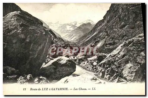 Cartes postales Route De Luz A Gavarnie Les Chaos