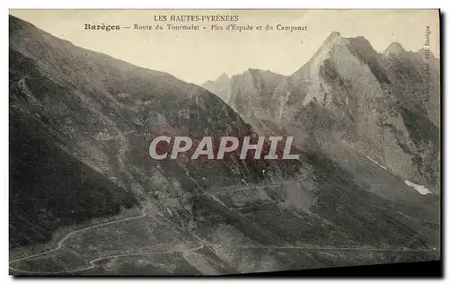 Cartes postales Bareoes Route du Tourmalet Pics d Espade et du Campanat