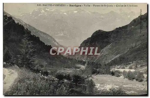 Cartes postales Les Hautes Pyrenees Bareges Vallee Plateau de St Justin Chaine de l Ardiden