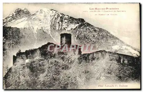 Cartes postales Argeles Chateau de Baucens et Massif de Viscos