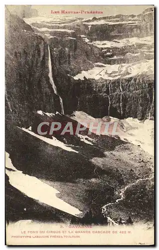 Cartes postales Gavarnie Le Fond du Ciroue et la Grande Cascade de 422m